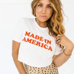 ALPHIA Made In America Cropped Tee Clothing