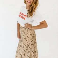 Audrey 3+1 Dottie Satin Maxi Skirt