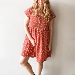 Wishlist Sippin Cider Smocked Mini Dress Clothing