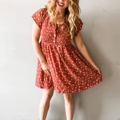 Wishlist Sippin Cider Smocked Mini Dress Clothing