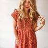 Wishlist Sippin Cider Smocked Mini Dress Clothing