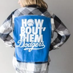 Frayed Calabasas How Bout Them Dodgers Flannel Clothing