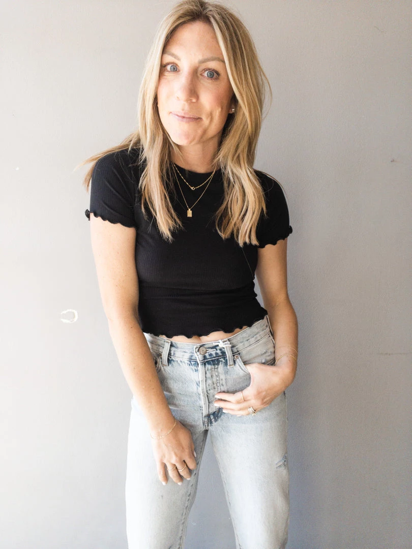 Audrey 3+1 Simple But Sweet Rib Baby Tee 2 Audrey 3+1 Simple But Sweet Rib Baby Tee