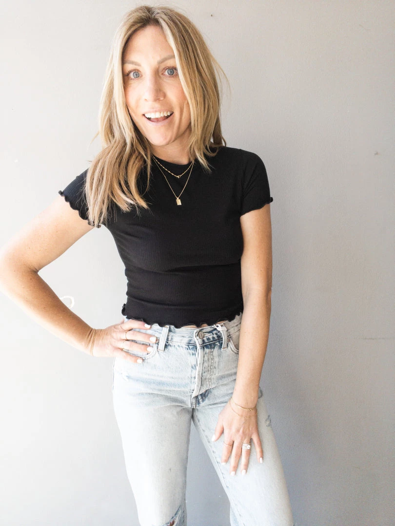 Audrey 3+1 Simple But Sweet Rib Baby Tee 1 Audrey 3+1 Simple But Sweet Rib Baby Tee