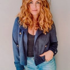 Chaser Brand Chaser Cropped Long Sleeve Peacoat