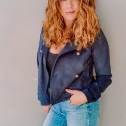 Chaser Brand Chaser Cropped Long Sleeve Peacoat