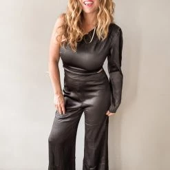Lush Clothing Sale Disco Fever Satin Jumpsuit