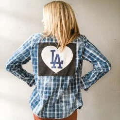 Envy Upcycle Dodgers Vintage Flannel - LA Love Clothing