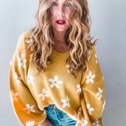 Peach Love California Clothing Dippin Daisies Sweater