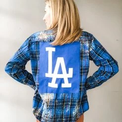 Envy Upcycle LA Dodgers Vintage Flannel - Initials