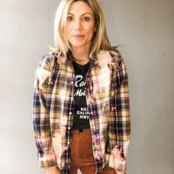 Envy Upcycle LOVE Lakers Vintage Tee Flannel Clothing