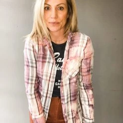 Envy Upcycle Kobe Lakers Vintage Tee Flannel - Lavender