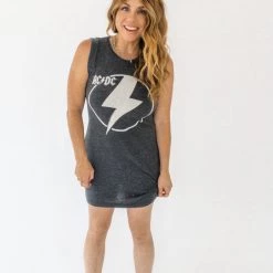Chaser Brand ACDC Lightning Bolt Tee Dress New Arrivals