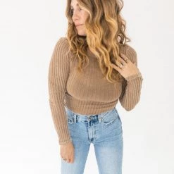 New Arrivals Project Social T Cosima Open Back Rib Long Sleeve