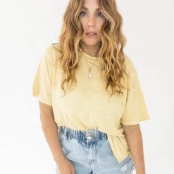 New Arrivals Project Social T Edie Linen Boyfriend Tee
