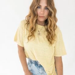 New Arrivals Project Social T Edie Linen Boyfriend Tee