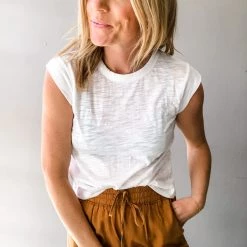 Chaser Brand Chaser Cropped Cap Sleeve Tee