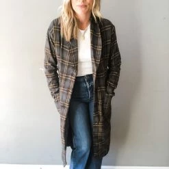 Lush Clothing Street Strollin Plaid Coat