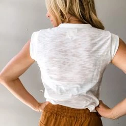 Chaser Brand Chaser Cropped Cap Sleeve Tee 7 Chaser Brand Chaser Cropped Cap Sleeve Tee