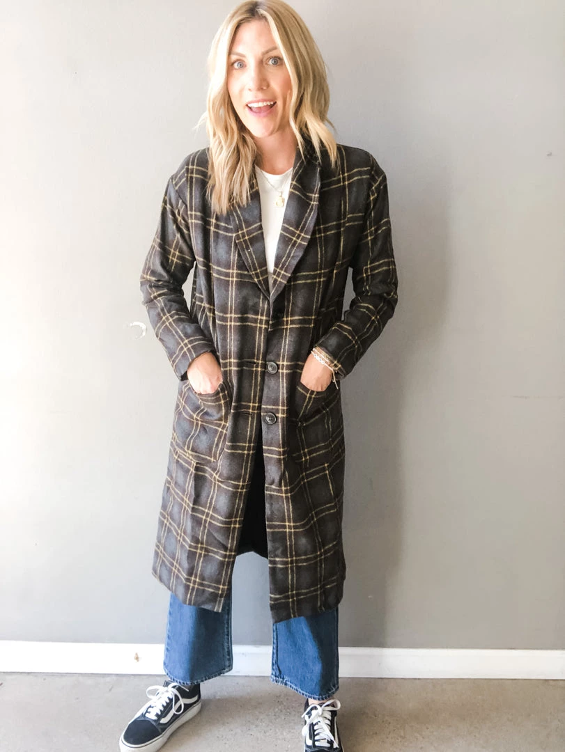 Lush Clothing Street Strollin Plaid Coat 5 Lush Clothing Street Strollin Plaid Coat