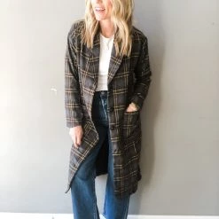 Lush Clothing Street Strollin Plaid Coat
