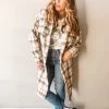 Peach Love California Play It Plaid Coat