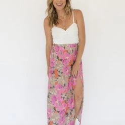 Saltwater Luxe Blushing Blooms Maxi Skirt Clothing
