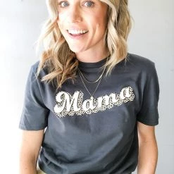 Blume + Co. Clothing Leopard Mama Crew Neck Tee