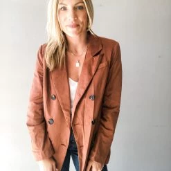 Listicle Double Down Oversized Suede Blazer Clothing