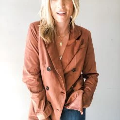 Listicle Double Down Oversized Suede Blazer Clothing