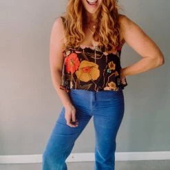 Clothing XIX Palms Flounce Top