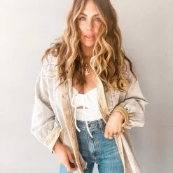 POL Clothing Quarter To Five Cord Jacket