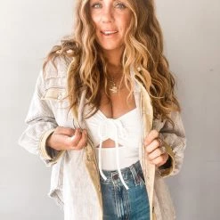 POL Clothing Quarter To Five Cord Jacket