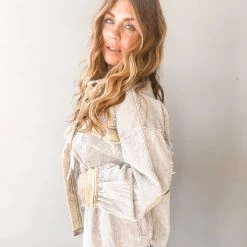 POL Clothing Quarter To Five Cord Jacket