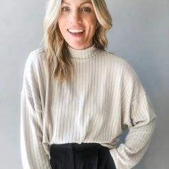 Project Social T Clothing Estela Cozy Mock Neck Top