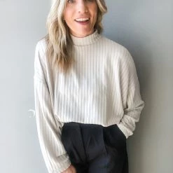 Project Social T Clothing Estela Cozy Mock Neck Top