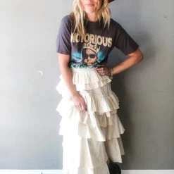 Mable Mind Your Manners Ruffle Midi Skirt