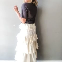 Mable Mind Your Manners Ruffle Midi Skirt