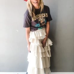 Mable Mind Your Manners Ruffle Midi Skirt