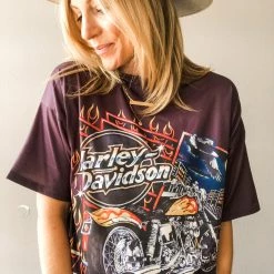 Top Women Harley Moto Graphic Tee