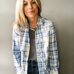 Envy Upcycle Clothing Dodgers Vintage Tee Flannel - Bleed Blue