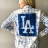 Envy Upcycle Clothing Dodgers Vintage Tee Flannel - Bleed Blue
