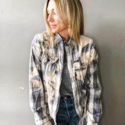 Envy Upcycle Dodgers Vintage Tee Flannel - Dodgers Baseball