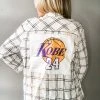 Envy Upcycle Clothing Lakers Vintage Tee Flannel - White 24