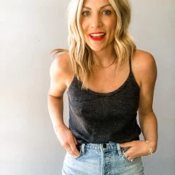 Chaser Brand Clothing Rib Cropped Flouncy Cami