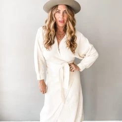 Mable Sasha Knit Sweater Wrap Midi Dress