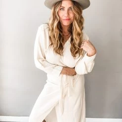 Mable Sasha Knit Sweater Wrap Midi Dress