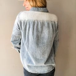 Listicle Down In Denim Henley Top Clothing