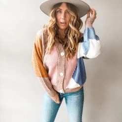 Lush Clothing Day Made Colorblock Cardigan