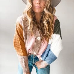 Lush Clothing Day Made Colorblock Cardigan